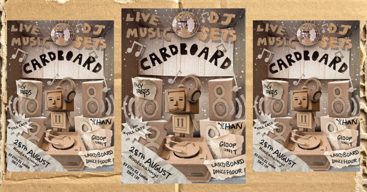 Cardboard: Ychan Gloop Unit, bySebastian + More Hootananny Brixton Live Music Venue & Club, London UK
